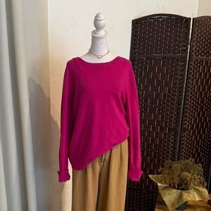 J. Crew Teddie Wool Blend Sweater Pink Long Sleeve Women's Size XL Loungewear
